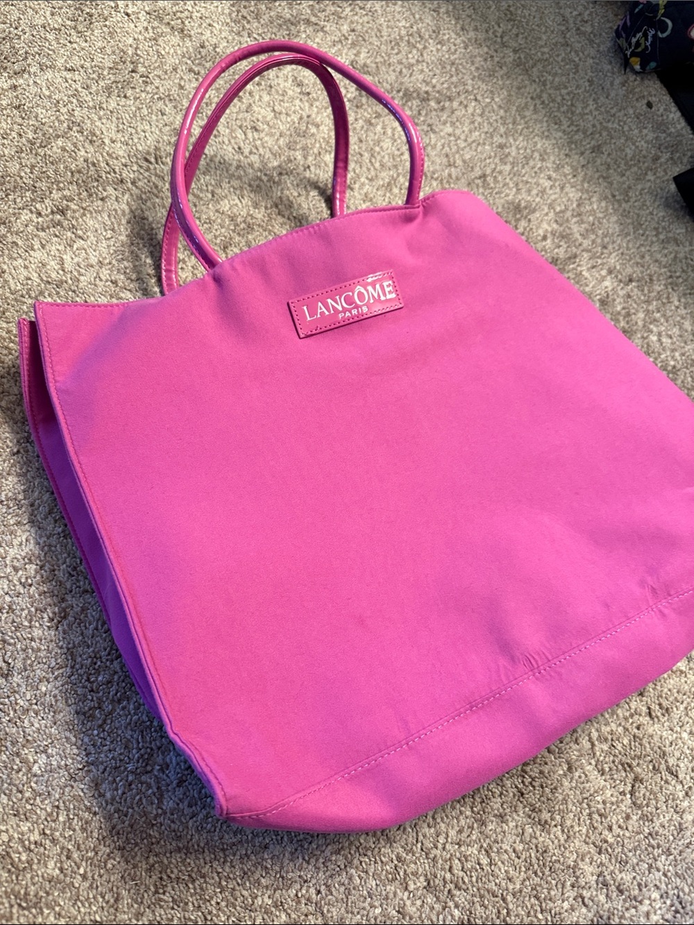 Lancome Pink Canvas Shoulder Tote